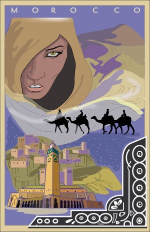Morocco travel poster